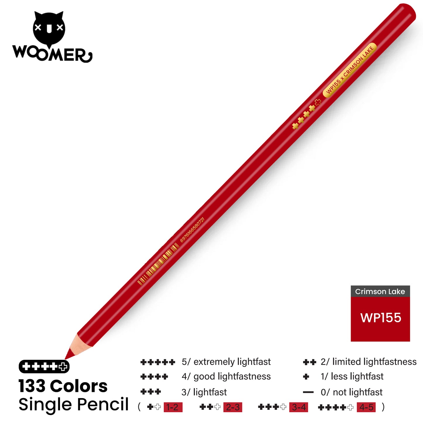 Woomer Single Colored Pencil Red
