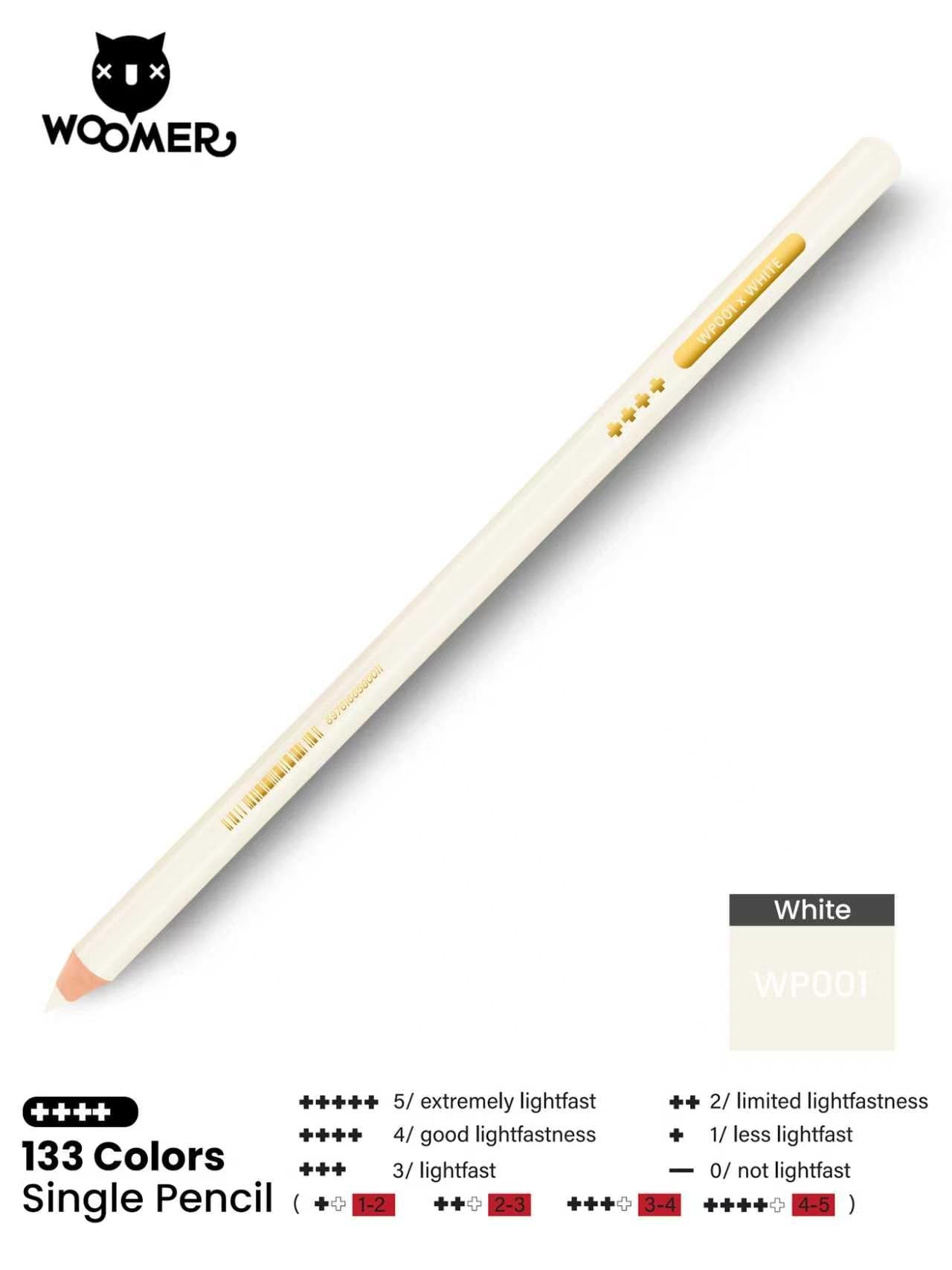 Woomer Single Colored Pencil White
