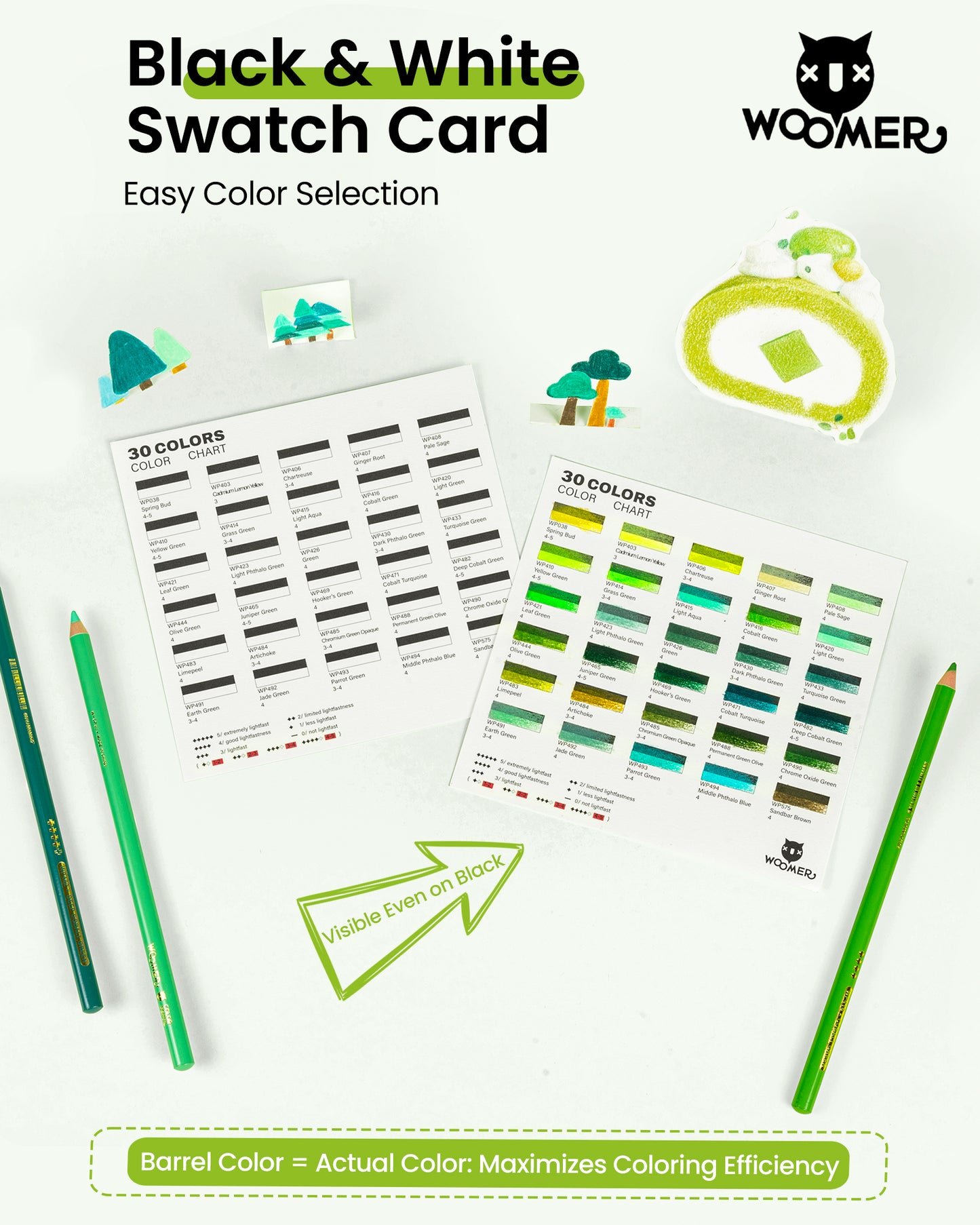 Woomer 30 Forest Colored Pencils