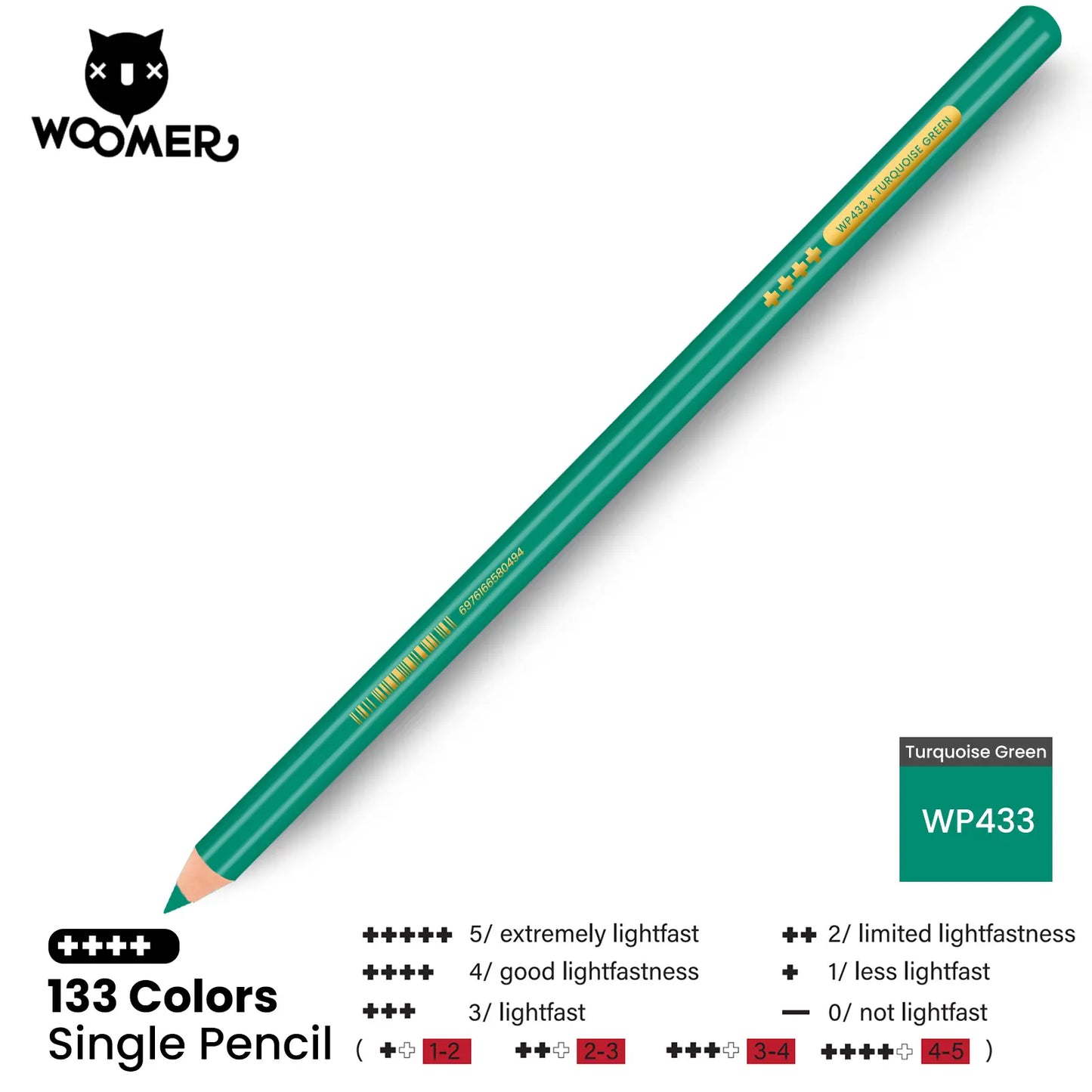 Woomer Single Colored Pencil Green (2 PCS)