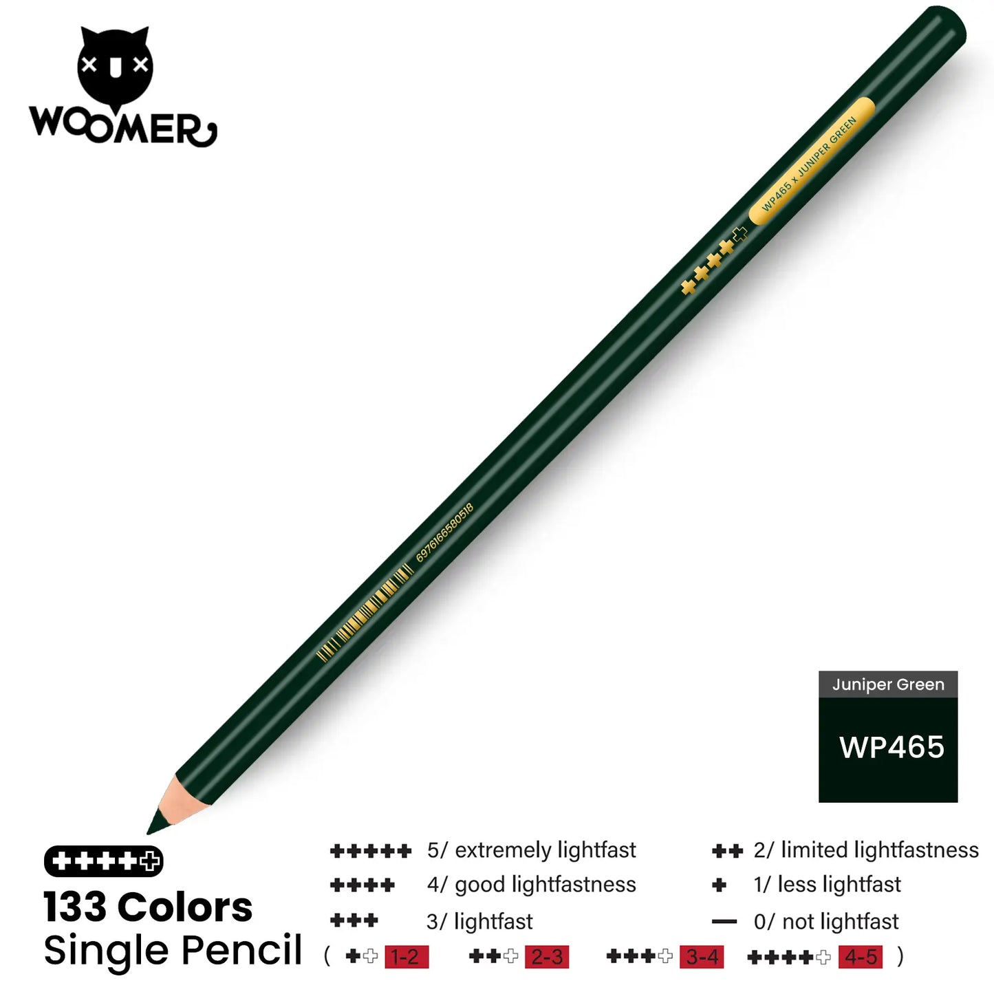 Woomer Single Colored Pencil Green (2 PCS)