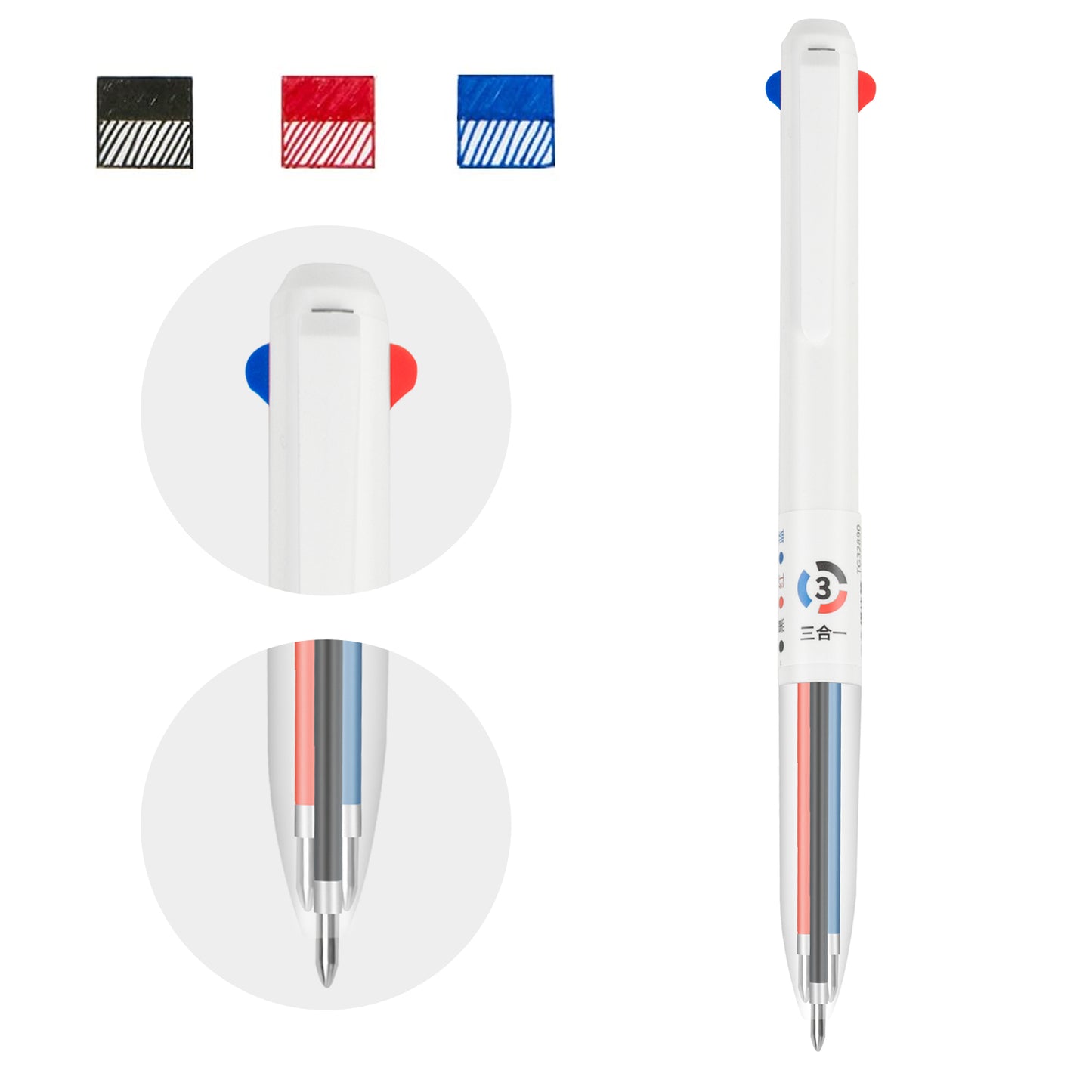 Bolígrafos de gel retráctiles Woomer 3 en 1: 0,5 mm, 6 unidades en 18 colores
