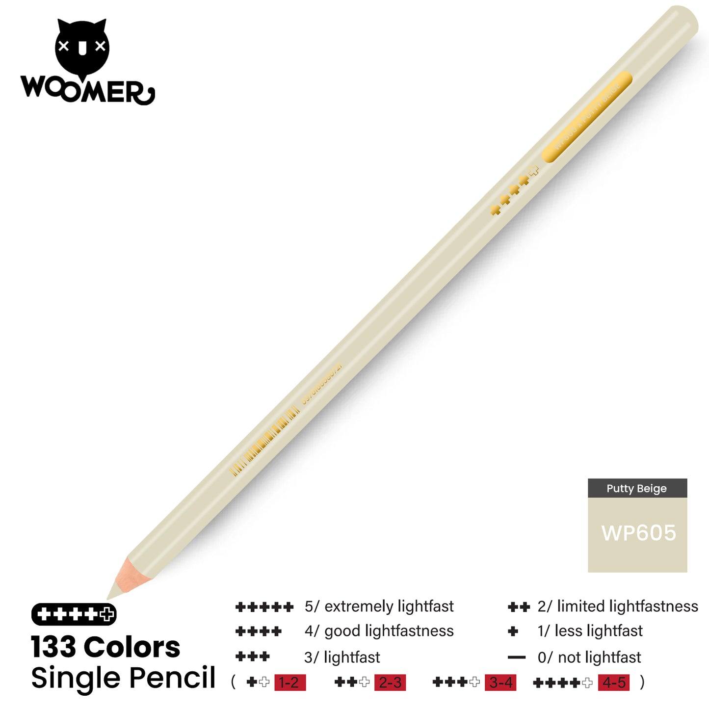 Woomer Single Colored Pencil Gray