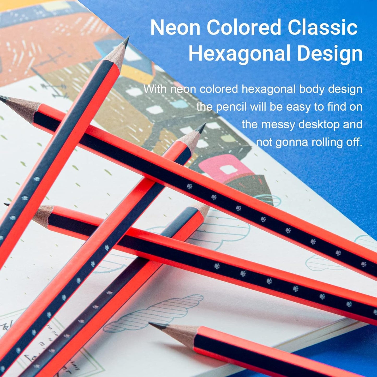 Woomer HB Pencils Set of 10 Pre-sharpened Pencils with Eraser