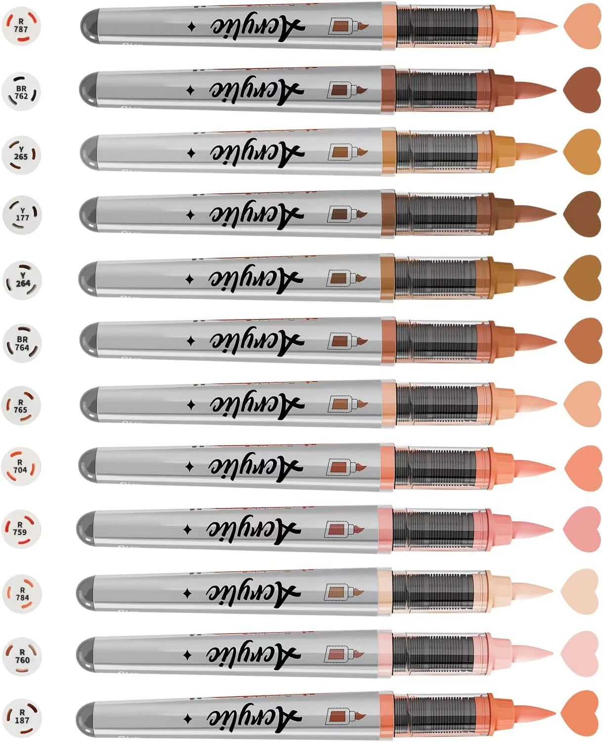 Woomer Skin Tone Acrylic Paint Marker Set