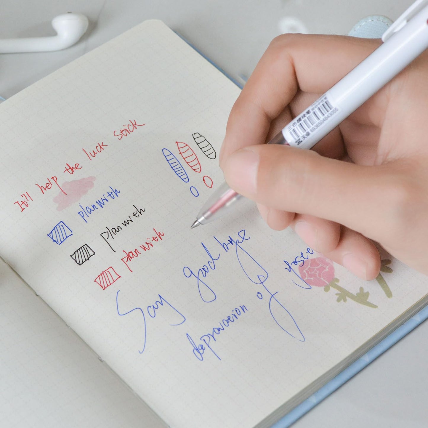 Woomer 3-in-1 Retractable Gel Pens - 0.5mm, 6-count in 18 colors