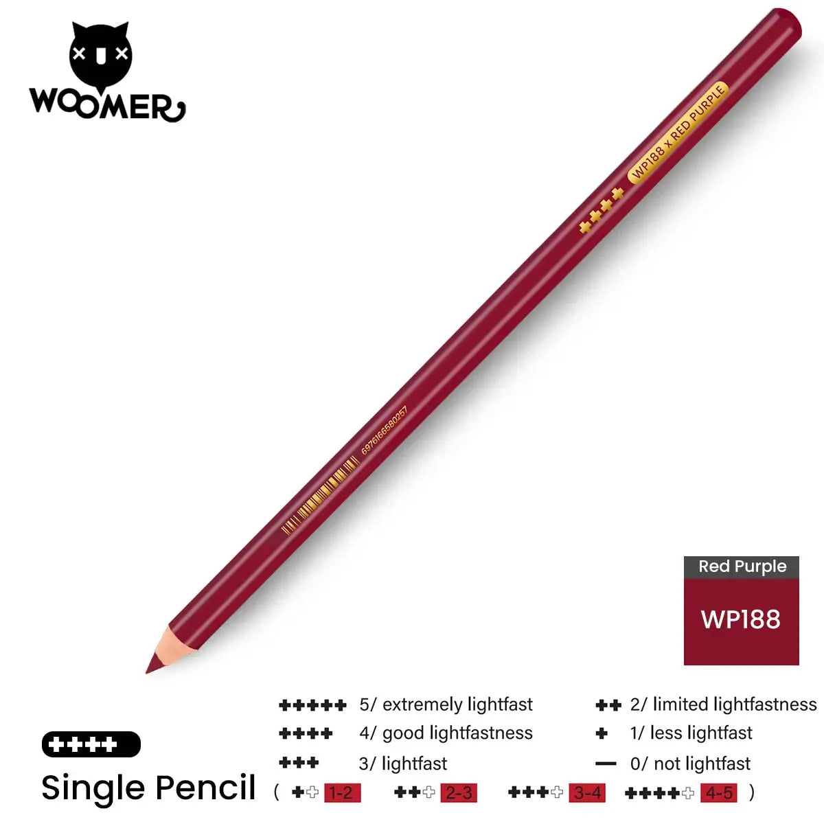 Woomer Single Colored Pencil Red