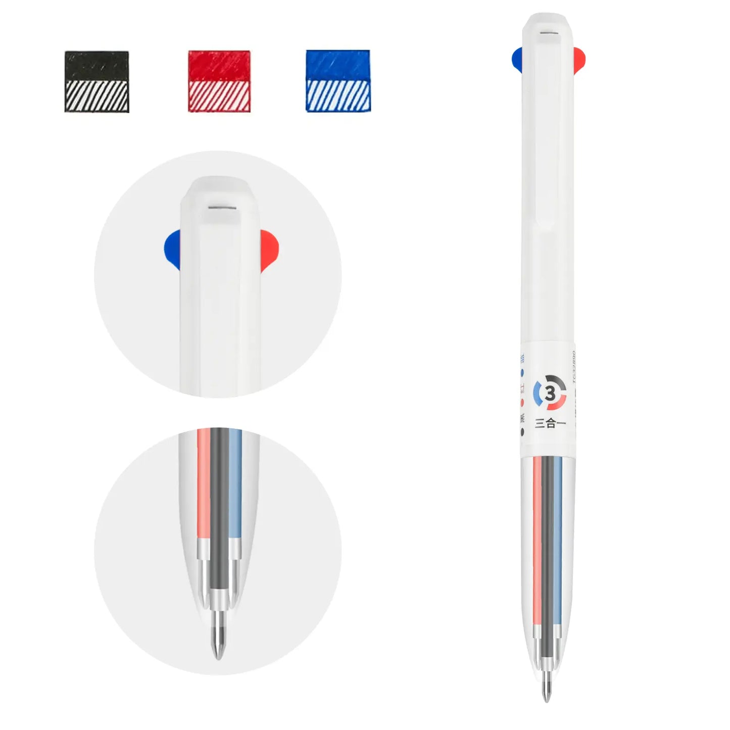 Stylos gel rétractables 3 en 1 Woomer - 0,5 mm, lot de 6 en 18 couleurs