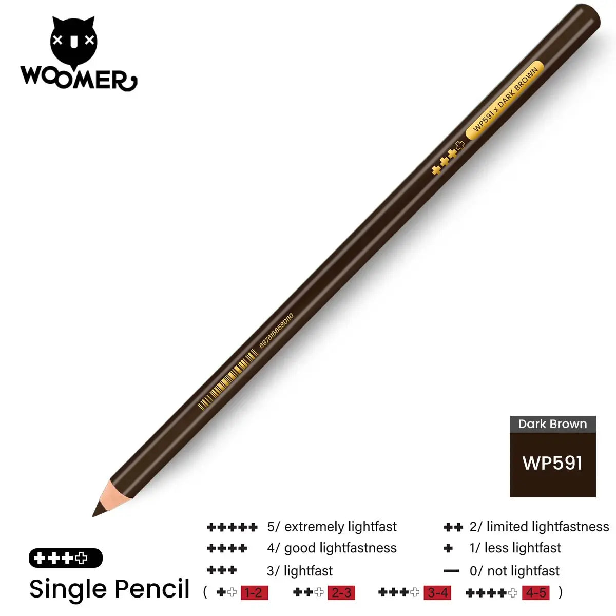 Woomer Single Colored Pencil Brown