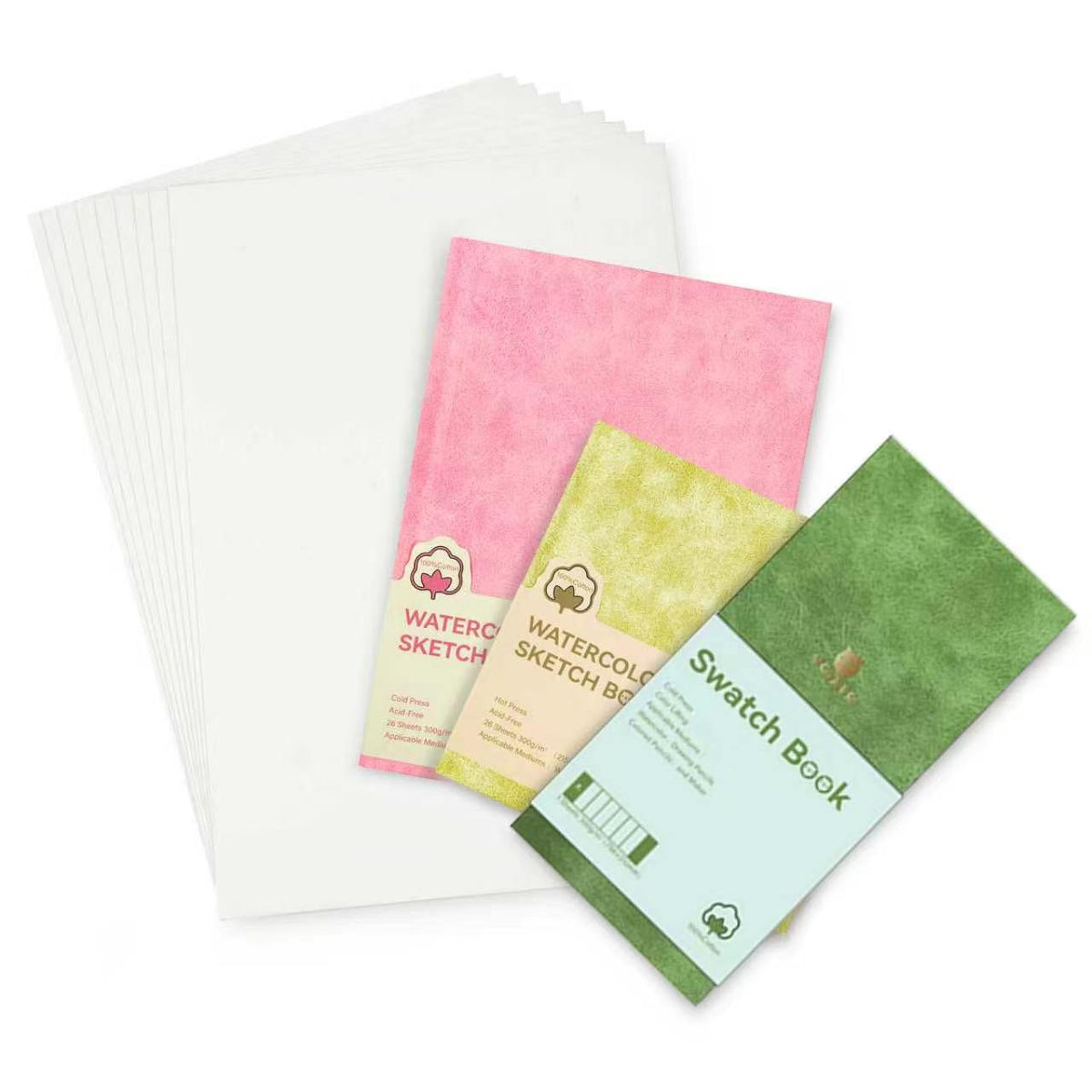 Woomer 100% Cotton Watercolor Paper Collection – Sketchbooks & Loose Sheets