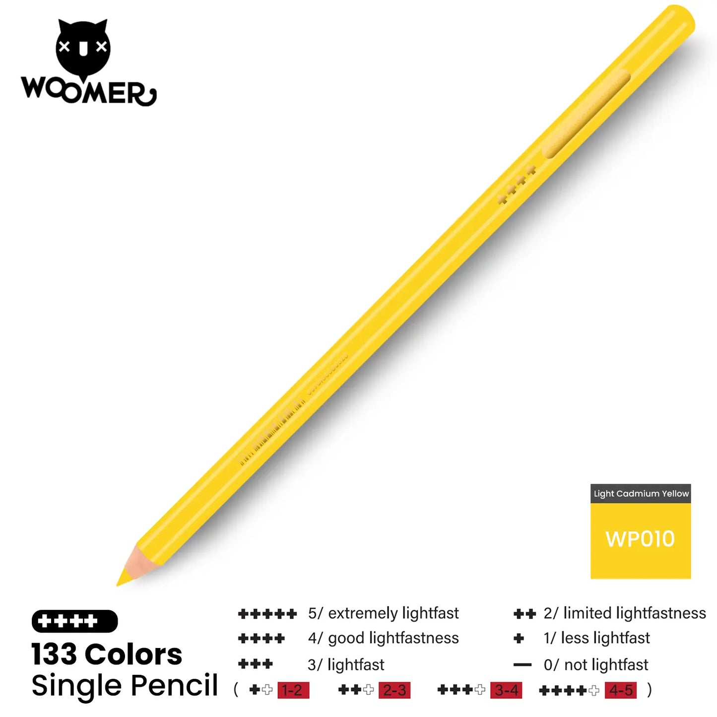 Woomer Single Colored Pencil Yellow (2 PCS)