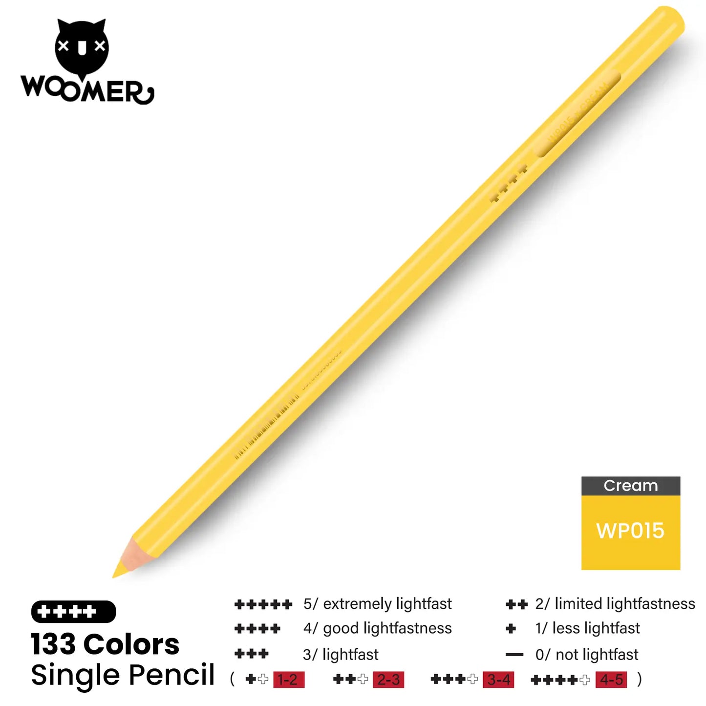 Woomer Single Colored Pencil Yellow (2 PCS)