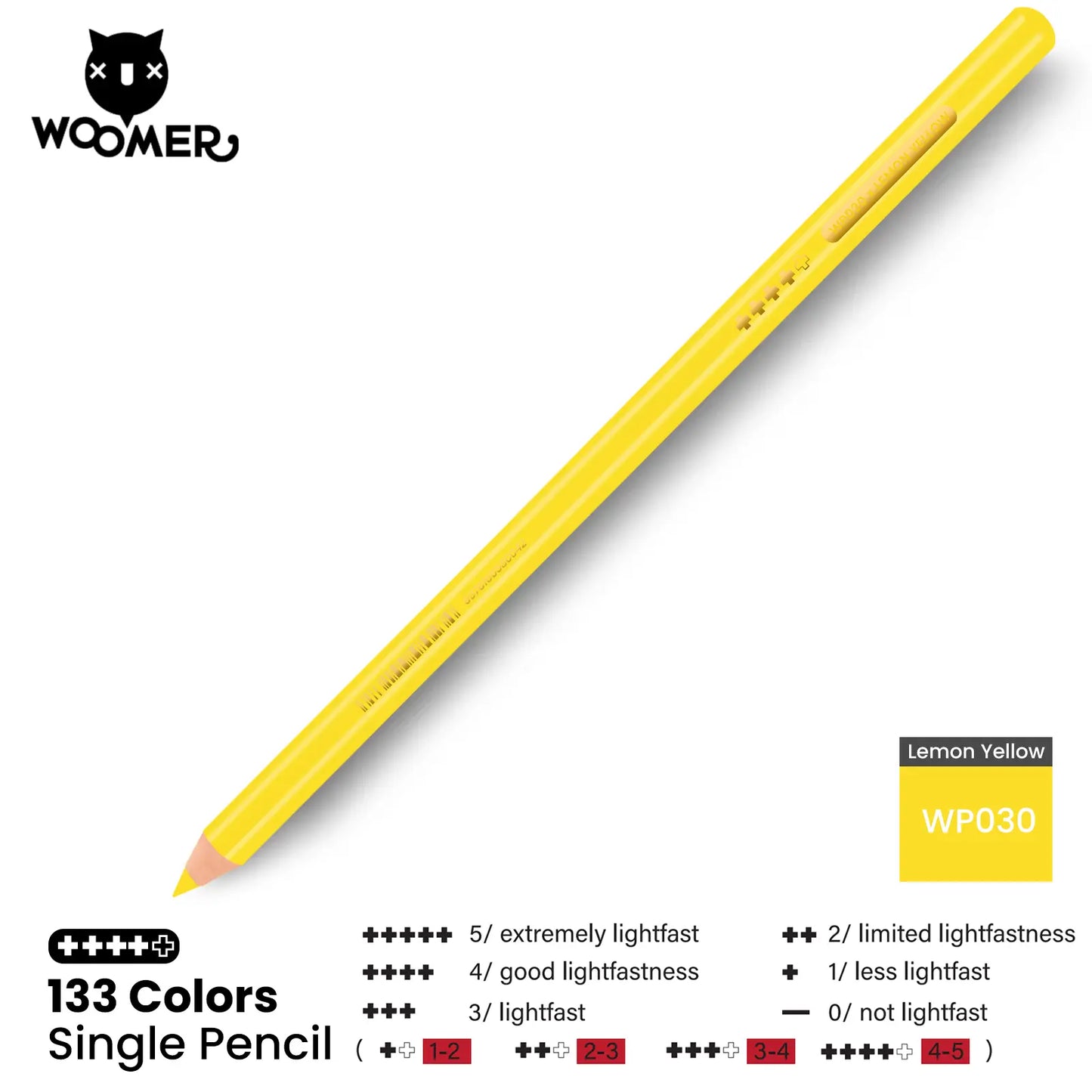 Woomer Single Colored Pencil Yellow (2 PCS)