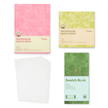 Woomer 100% Cotton Watercolor Paper Collection – Sketchbooks & Loose Sheets