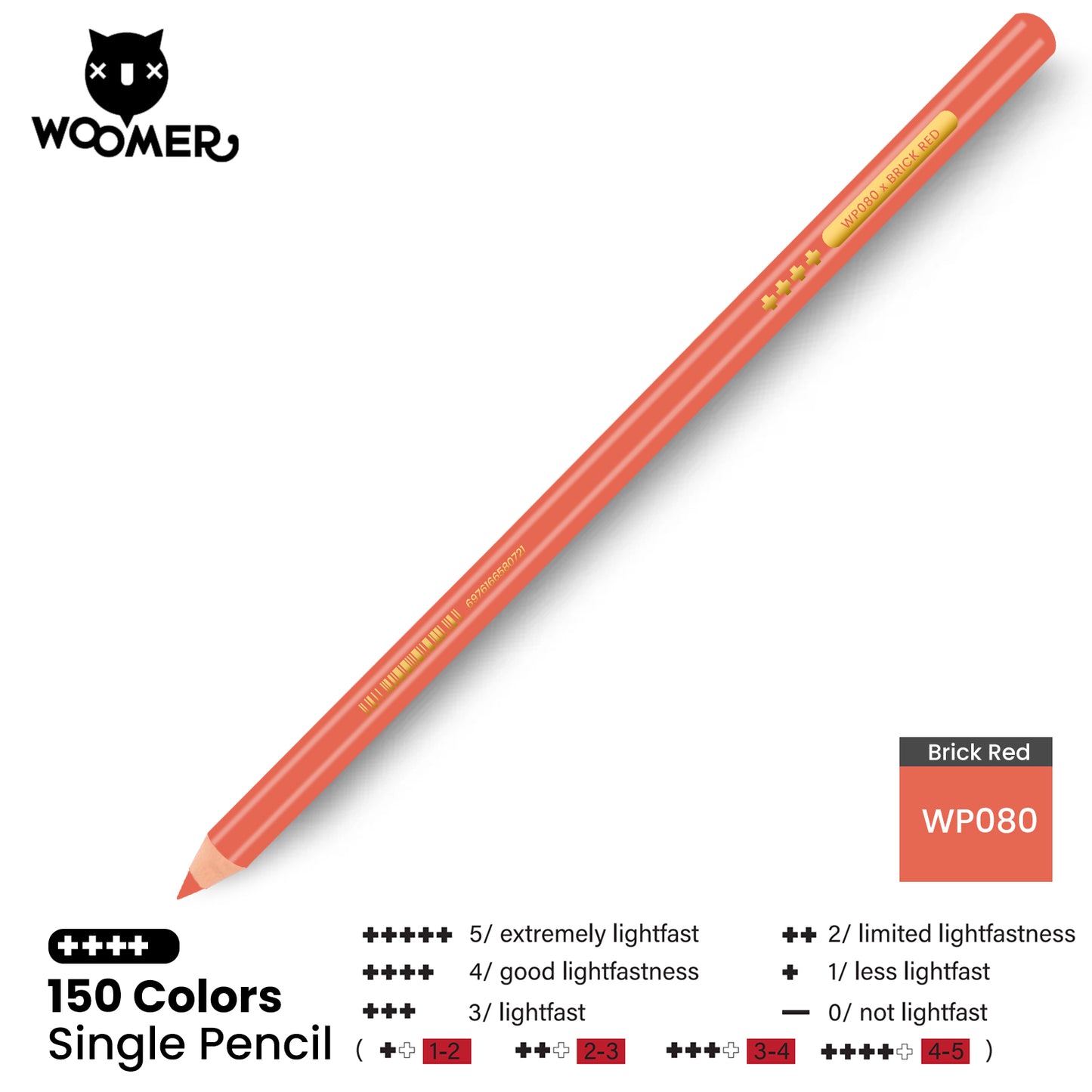 Woomer Single Colored Pencil Yellow & Orange