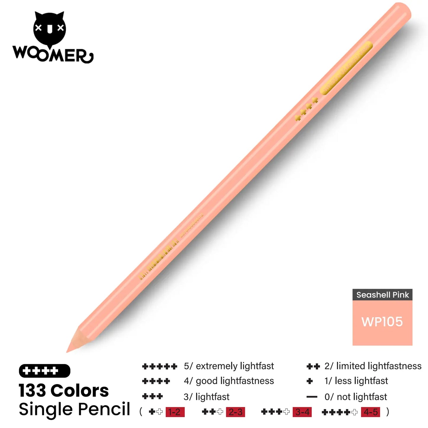 Woomer Single Colored Pencil Pink (2 PCS)
