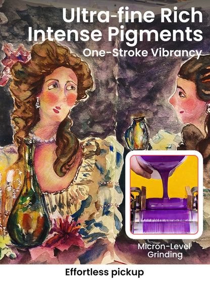 Woomer 24 Watercolor Paint Set - Solid Transparent Watercolor Paint for Professional