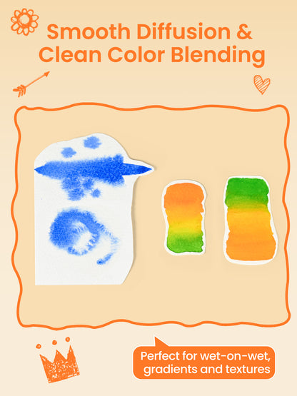 Woomer 24 Watercolor Paint Set - Solid Transparent Watercolor Paint for Professional