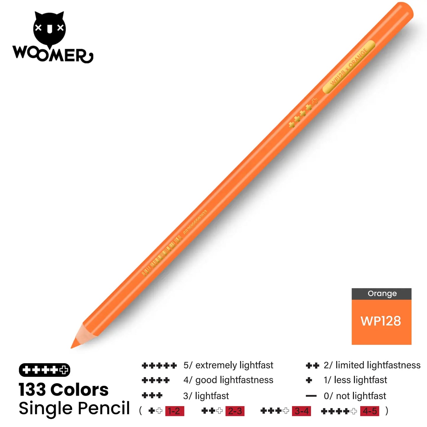 Woomer Single Colored Pencil Orange (2 PCS)