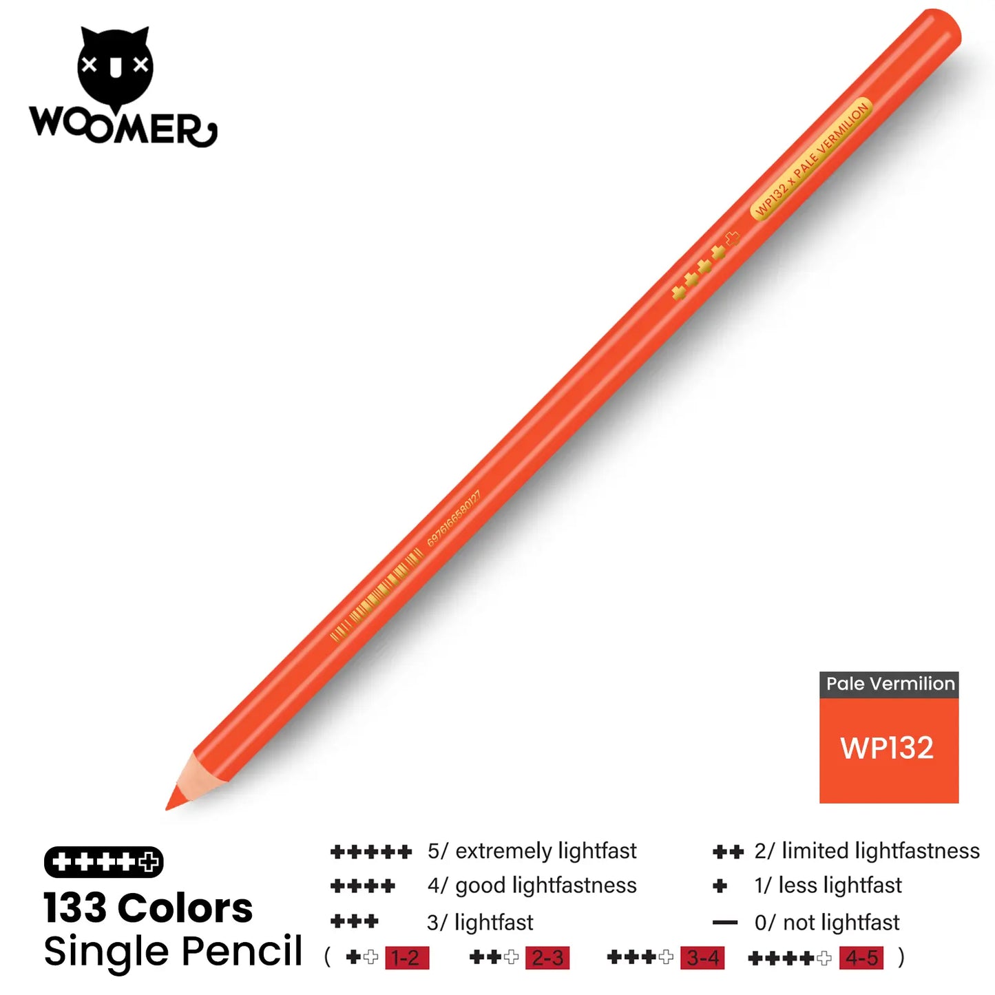 Woomer Single Colored Pencil Orange (2 PCS)