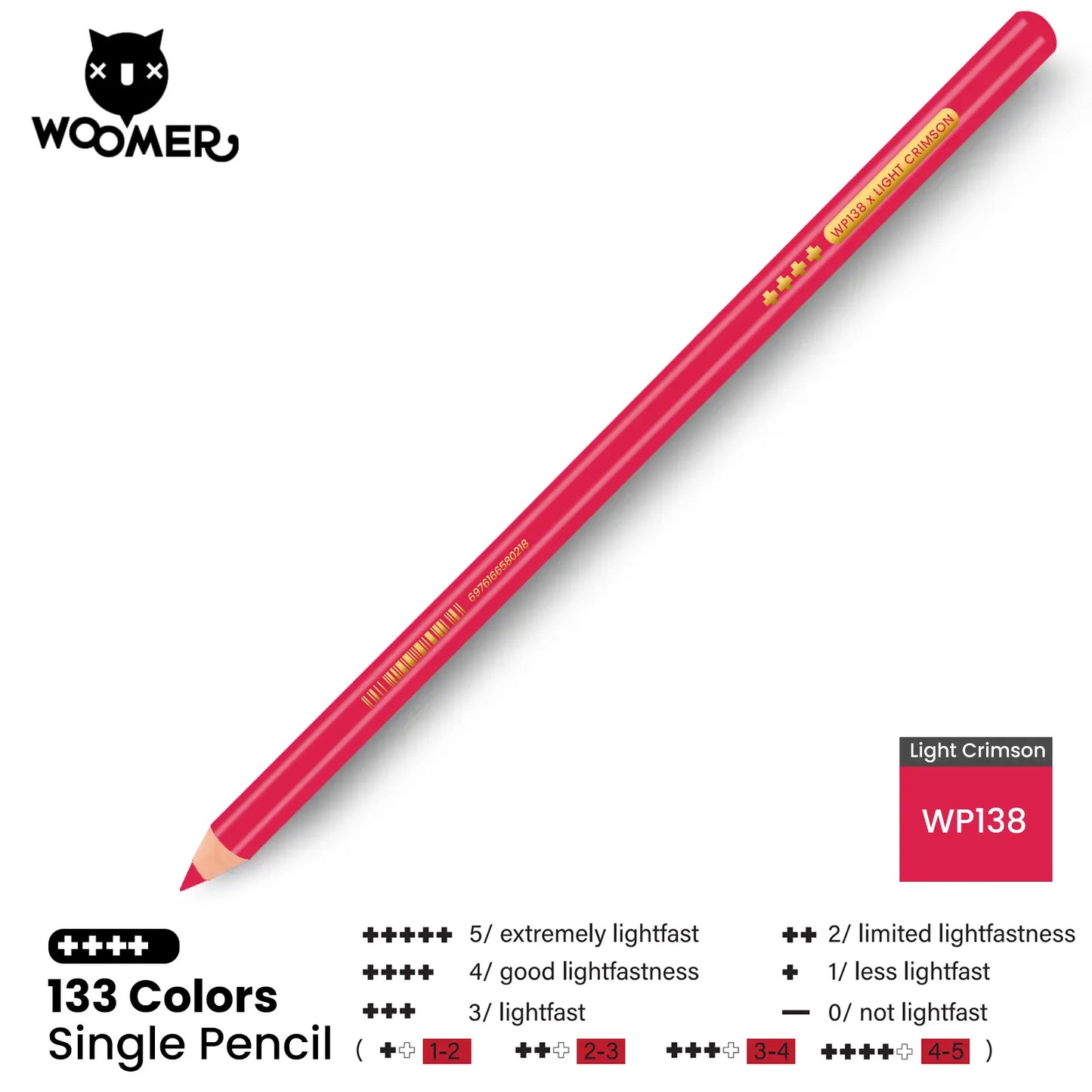 Woomer Single Colored Pencil Red (2 PCS)