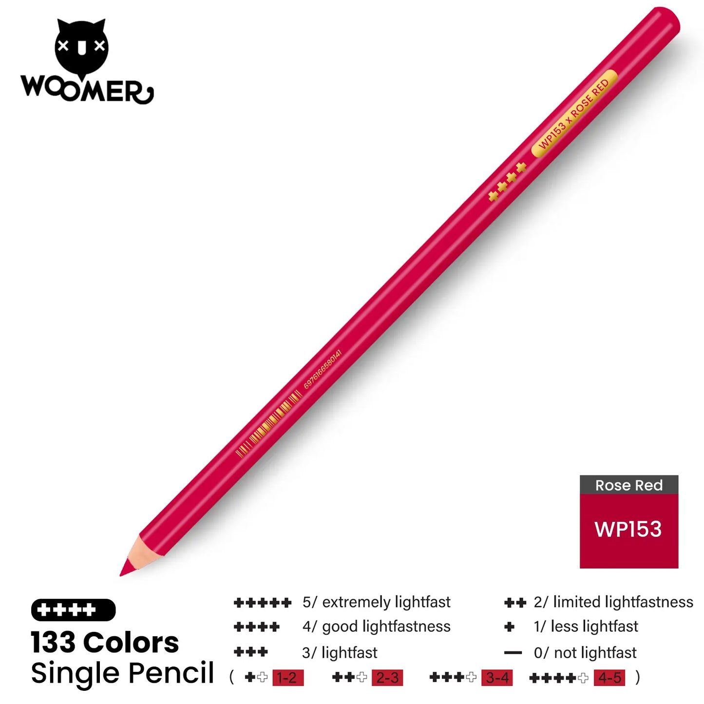Woomer Single Colored Pencil Red (2 PCS)