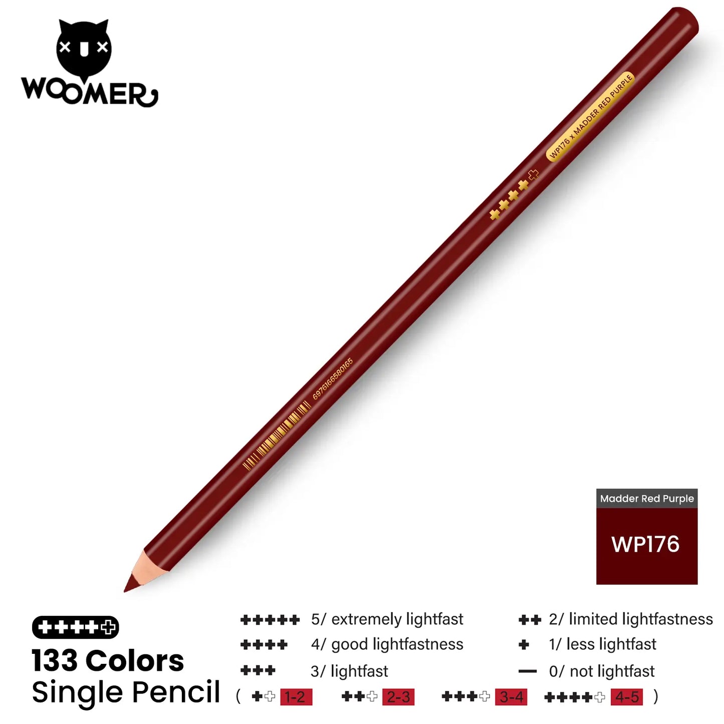 Woomer Single Colored Pencil Red (2 PCS)
