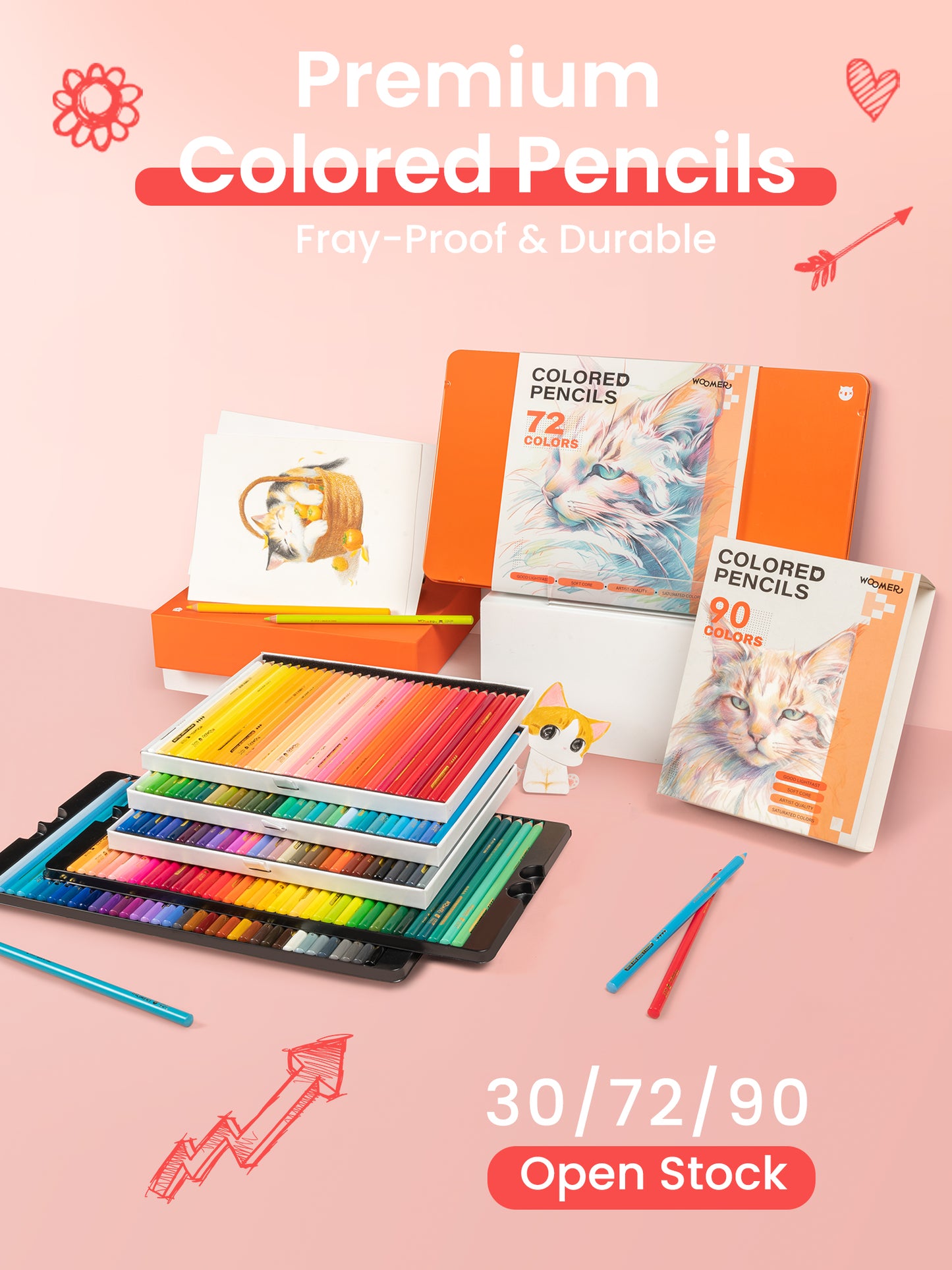 Woomer 133 Colored Pencils Set