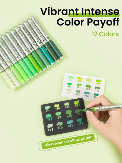 Woomer Green Tone Acrylic Paint Marker Set