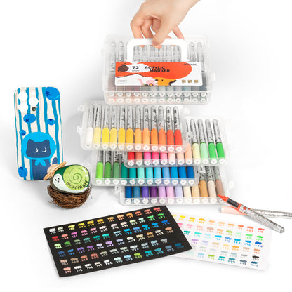 Marqueurs de peinture acrylique Woomer 72 couleurs 
