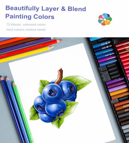 Woomer Quality 72 Colored Pencils for Artists