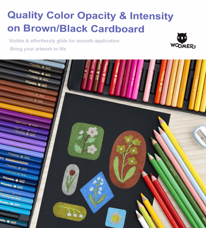 Woomer Quality 72 Colored Pencils for Artists