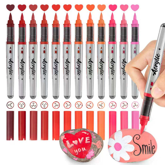 Woomer Red Tone Acrylic Paint Marker Set