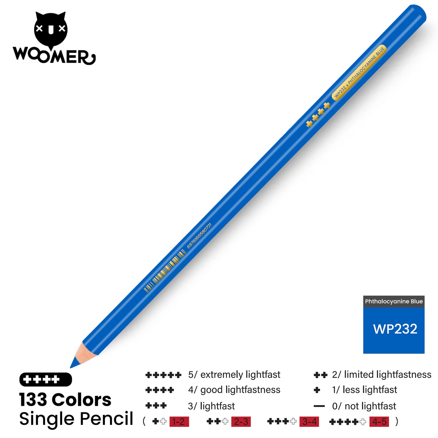 Woomer Single Colored Pencil Blue