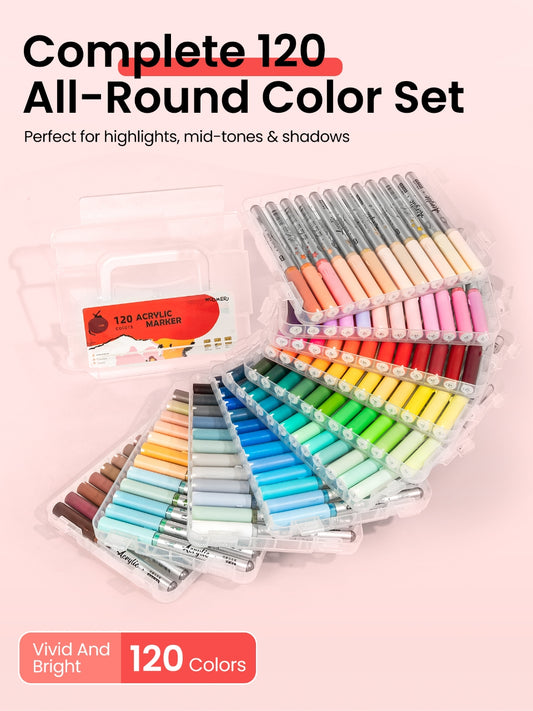 Marcadores de pintura acrílica Woomer de 120 colores 