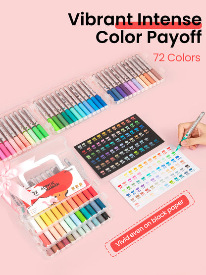 Marqueurs de peinture acrylique Woomer 72 couleurs 