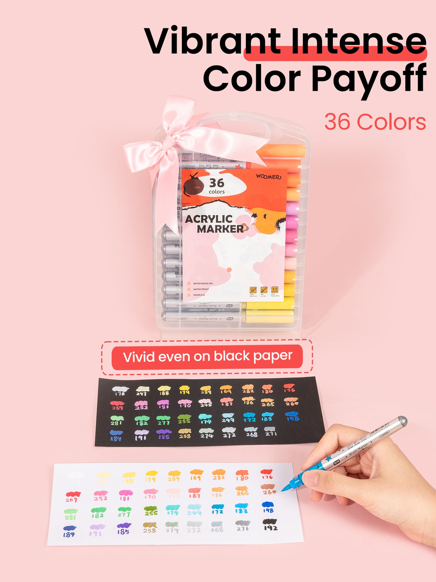 Woomer 36 Colors Acrylic Paint Markers