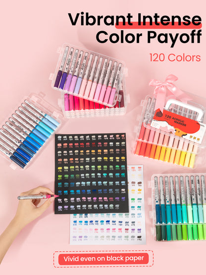 Woomer 120 Colors Acrylic Paint Markers