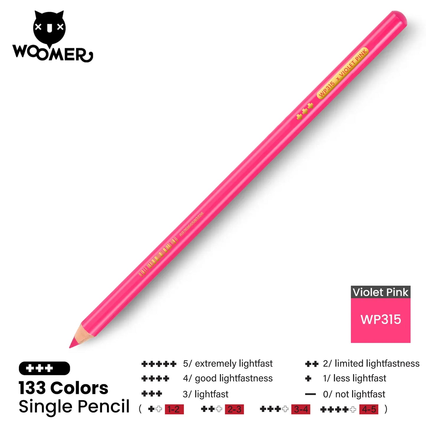 Woomer Single Colored Pencil Pink (2 PCS)