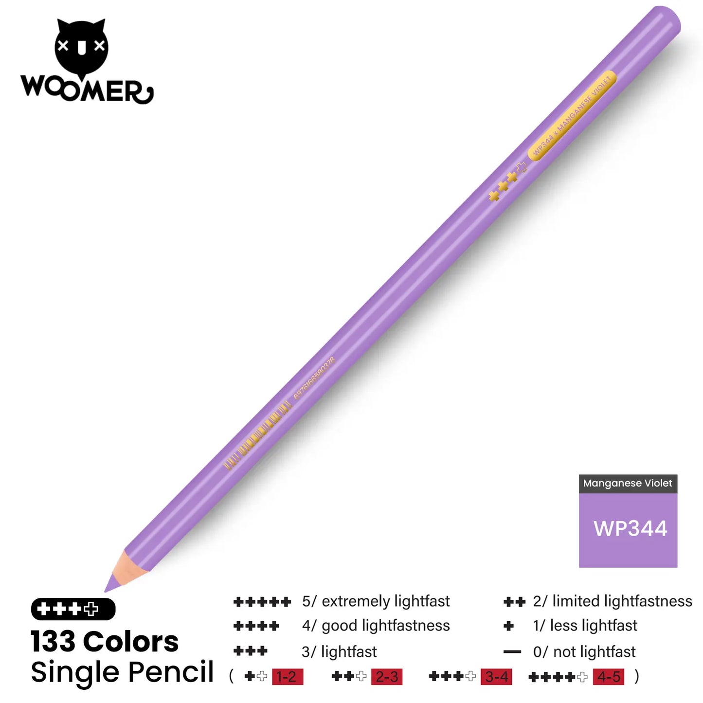 Woomer Single Colored Pencil Purple (2 PCS)