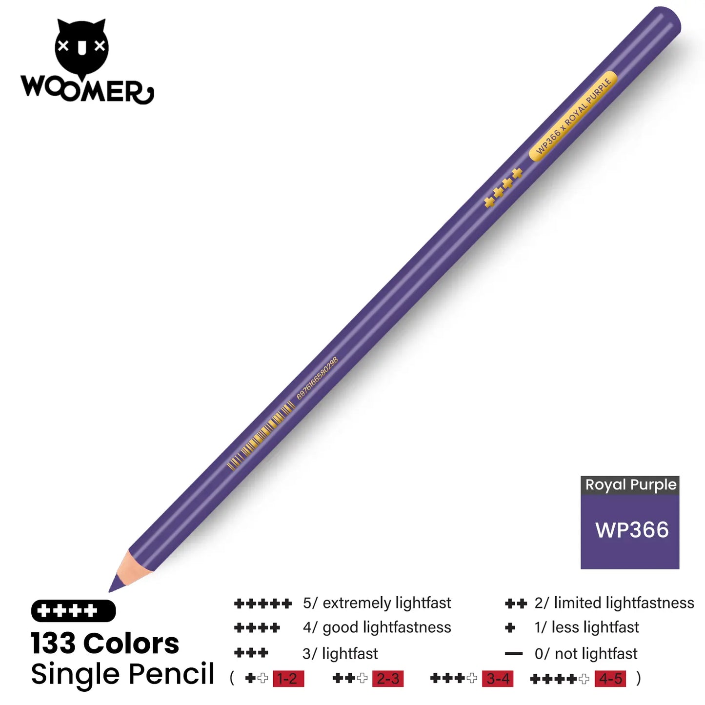 Woomer Single Colored Pencil Purple (2 PCS)