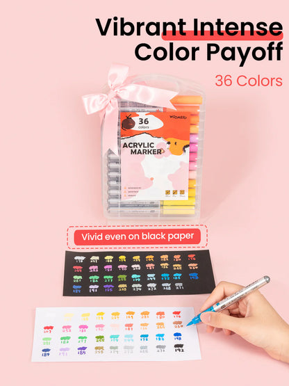 Woomer 36 Colors Acrylic Paint Markers