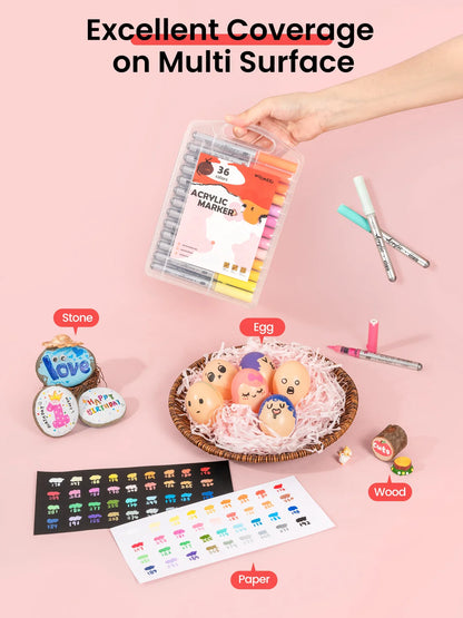 Woomer 36 Colors Acrylic Paint Markers