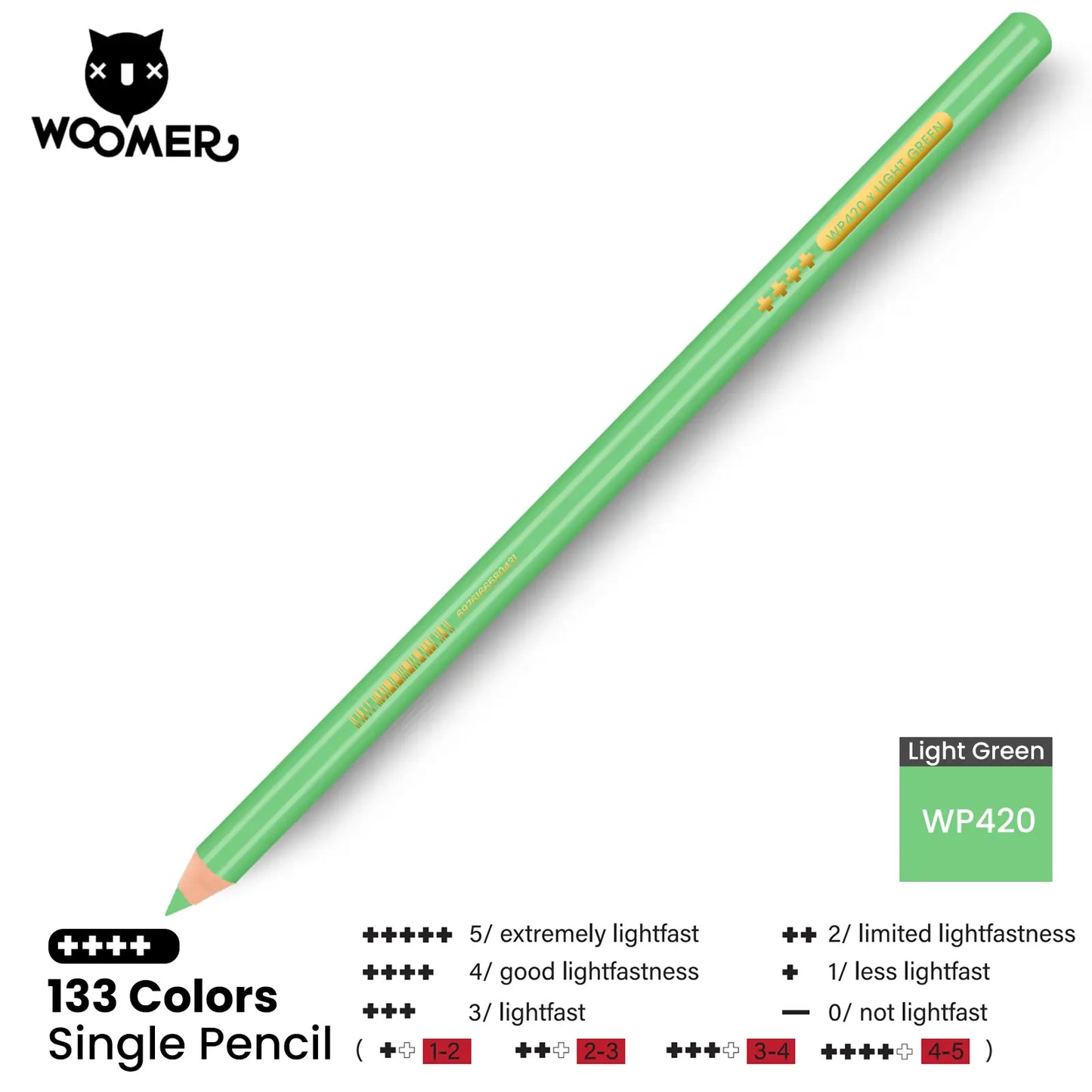 Woomer Single Colored Pencil Green (2 PCS)