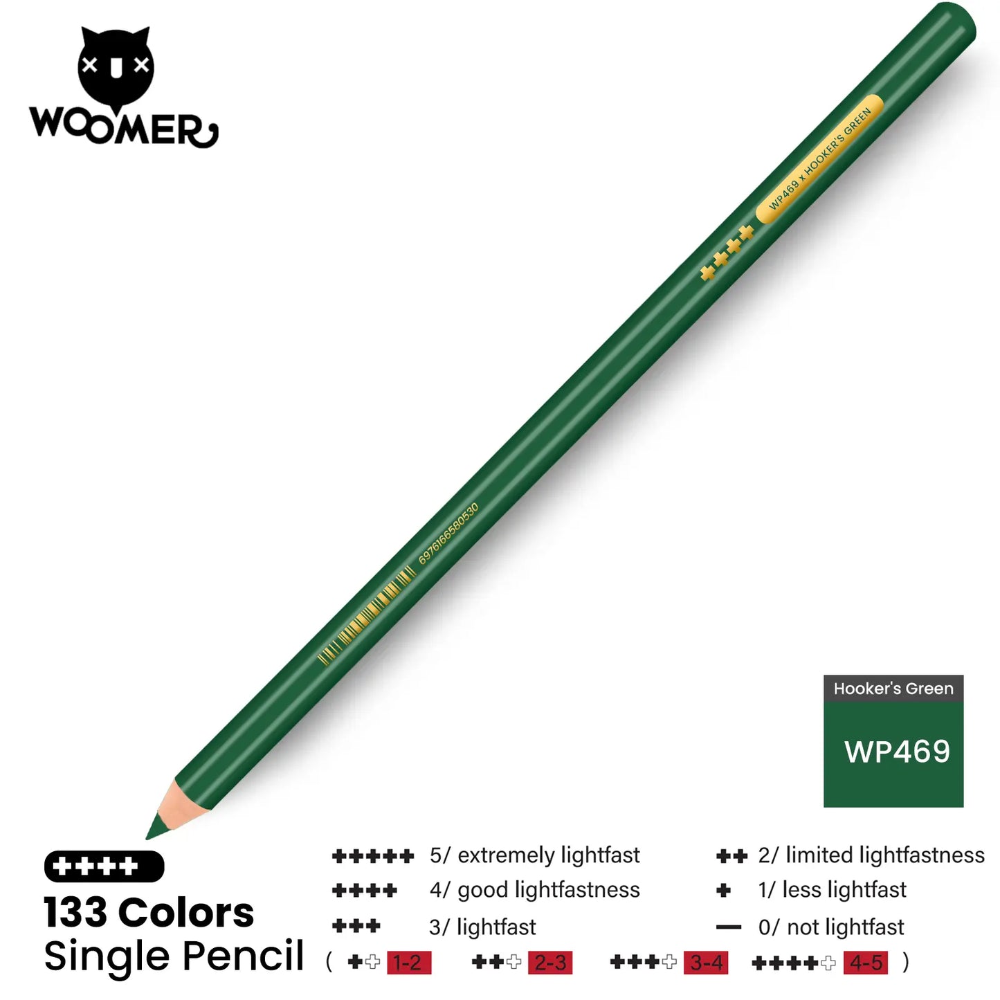 Woomer Single Colored Pencil Green (2 PCS)