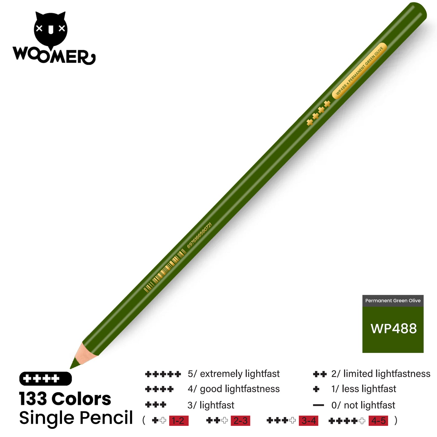 Woomer Single Colored Pencil Green