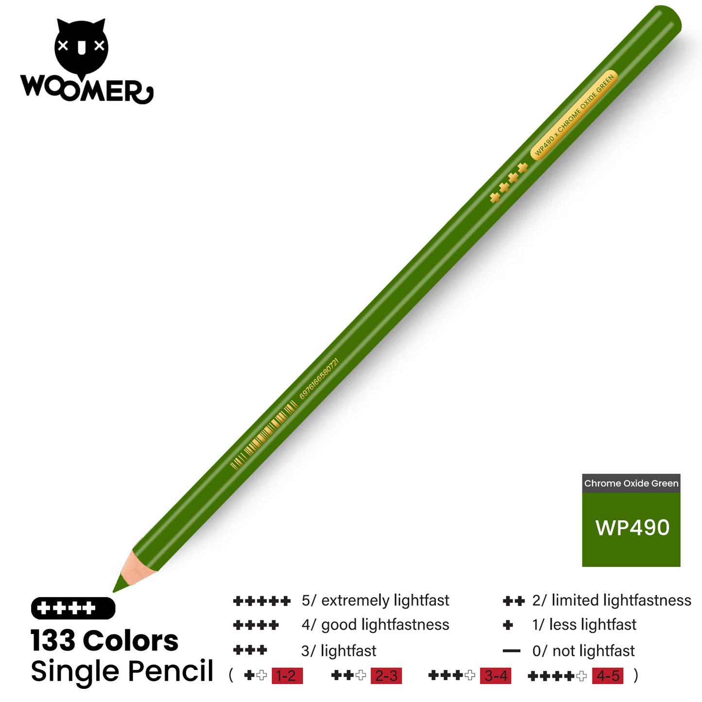 Woomer Single Colored Pencil Green