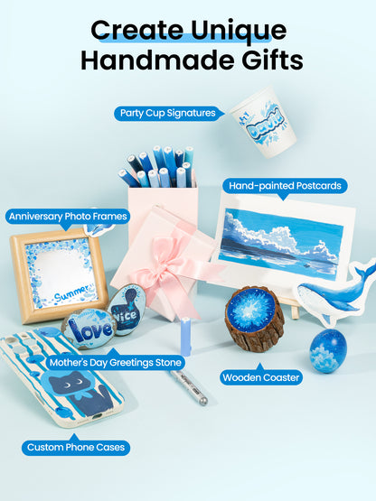 Woomer Blue Tone Acrylic Paint Marker Set