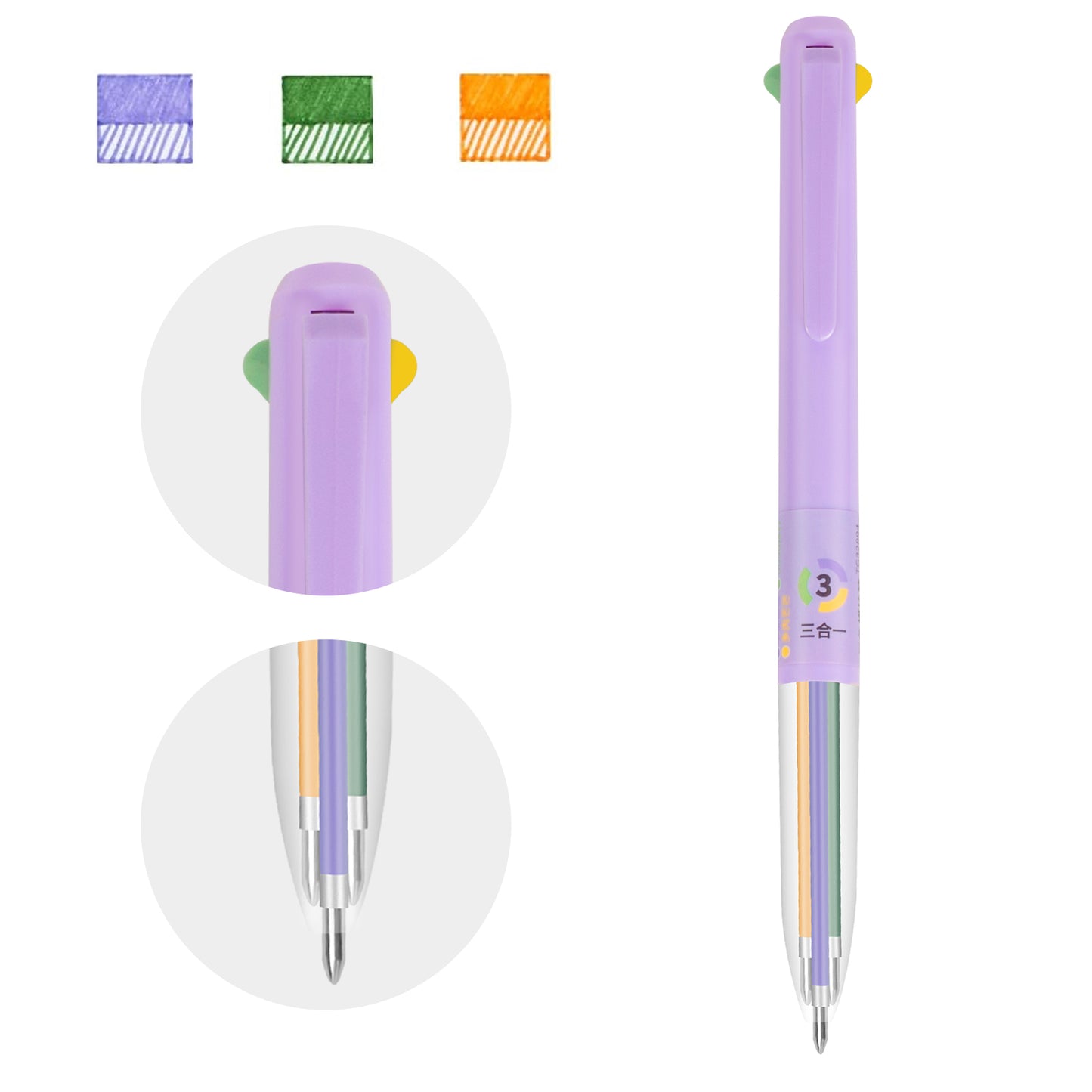 Bolígrafos de gel retráctiles Woomer 3 en 1: 0,5 mm, 6 unidades en 18 colores 