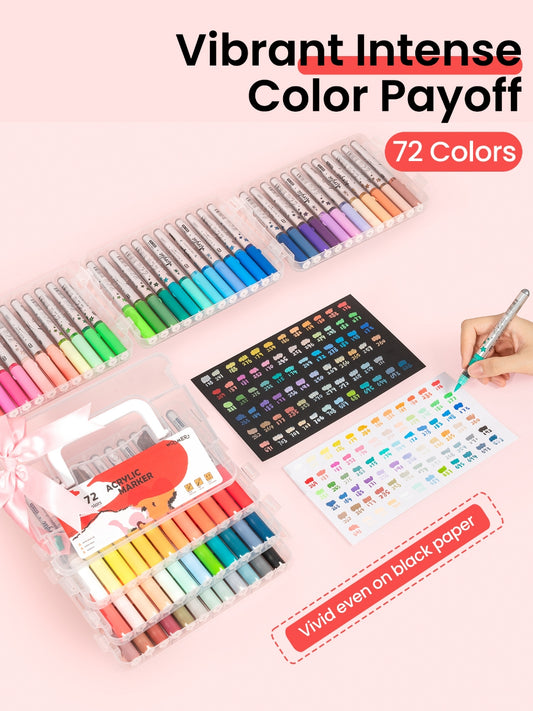 Marcadores de pintura acrílica Woomer de 72 colores 